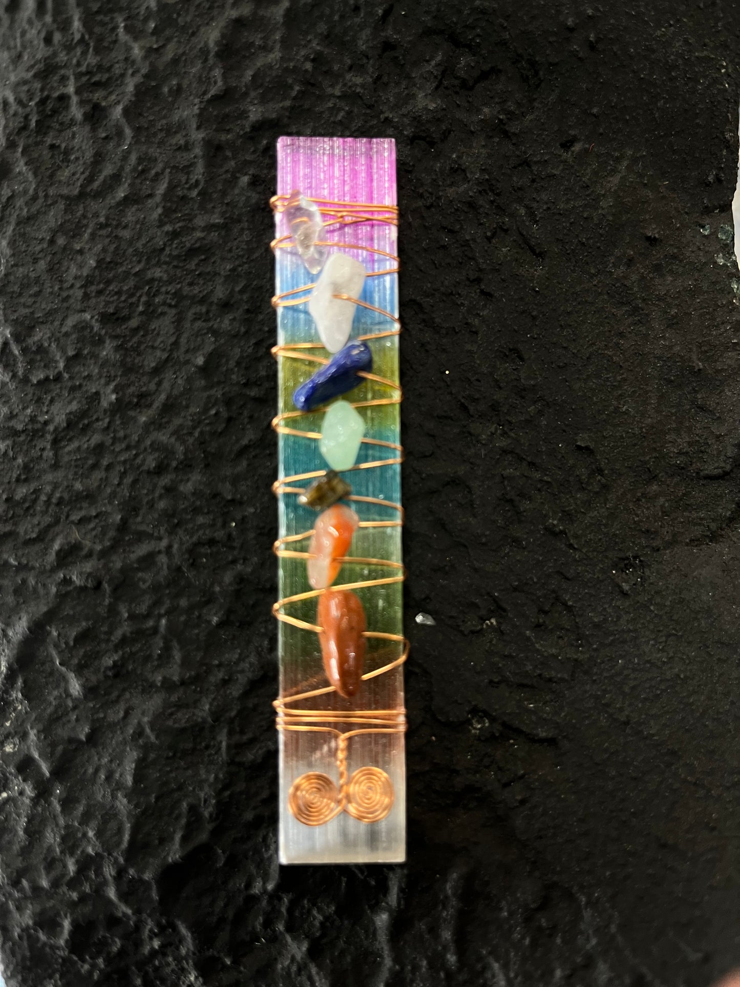 7 chakra selenite wand