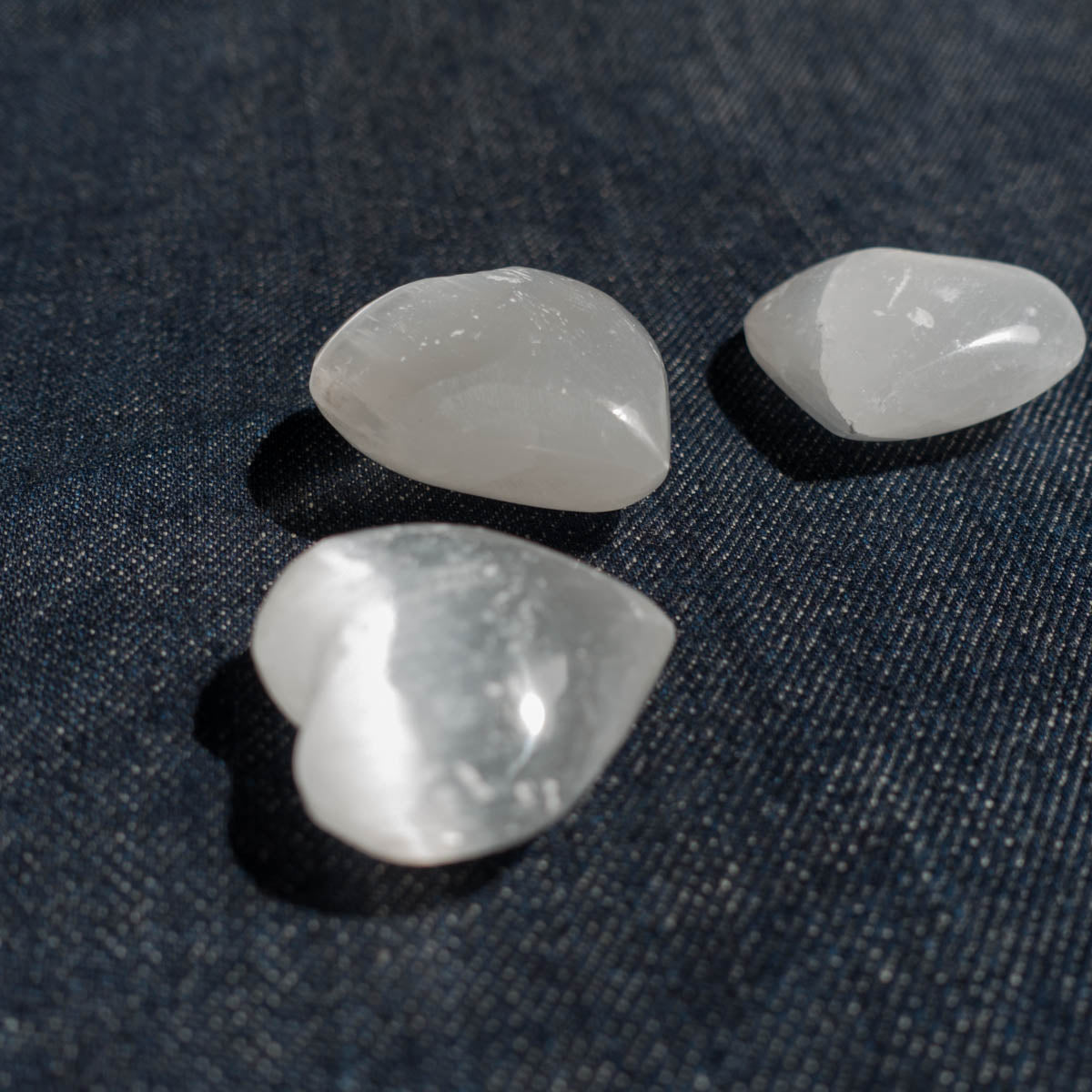 Selenite Palm Stones