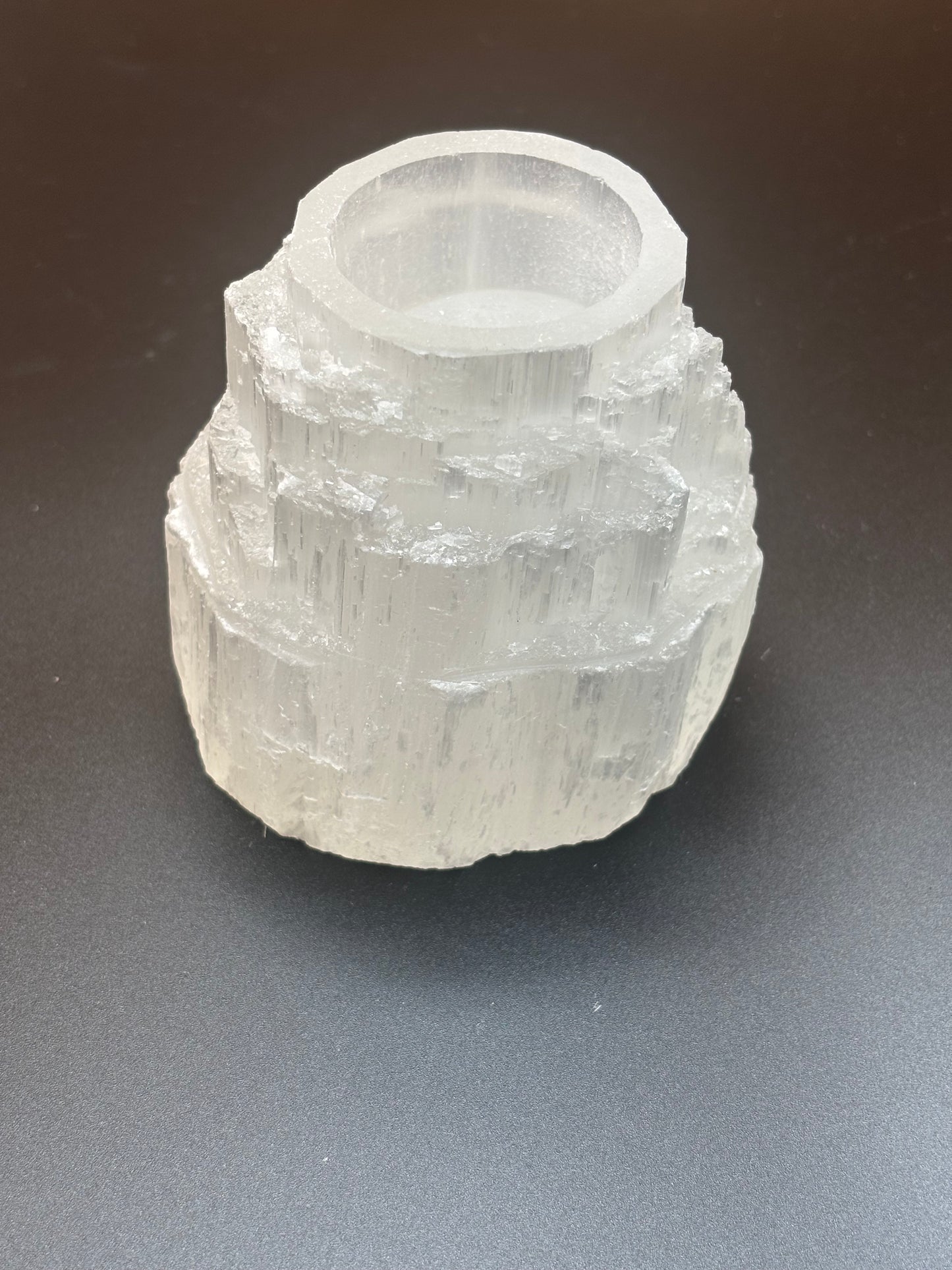 White Selenite Candle holder
