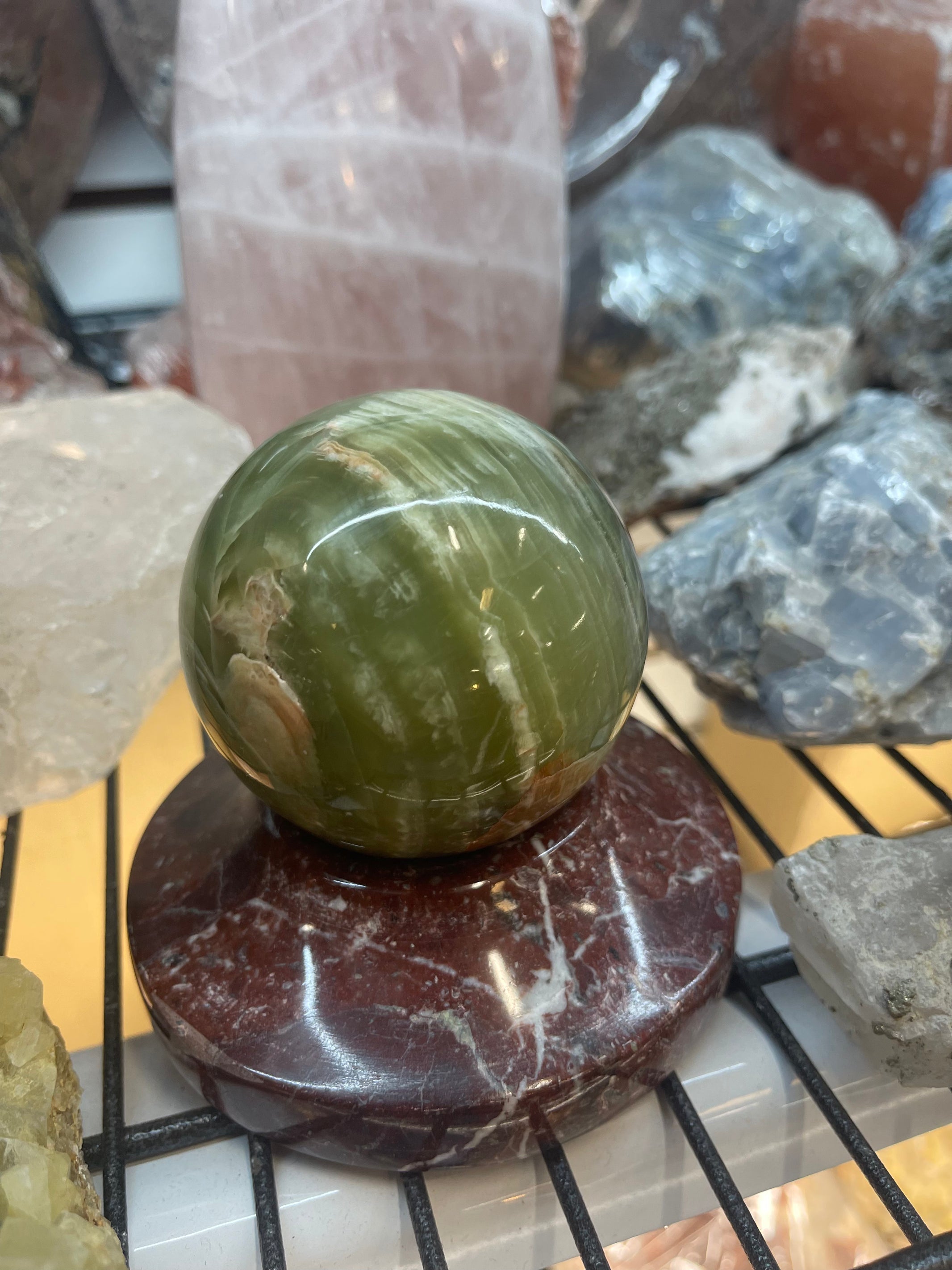 Green Fluorite Sphere (Large) - Incense Route