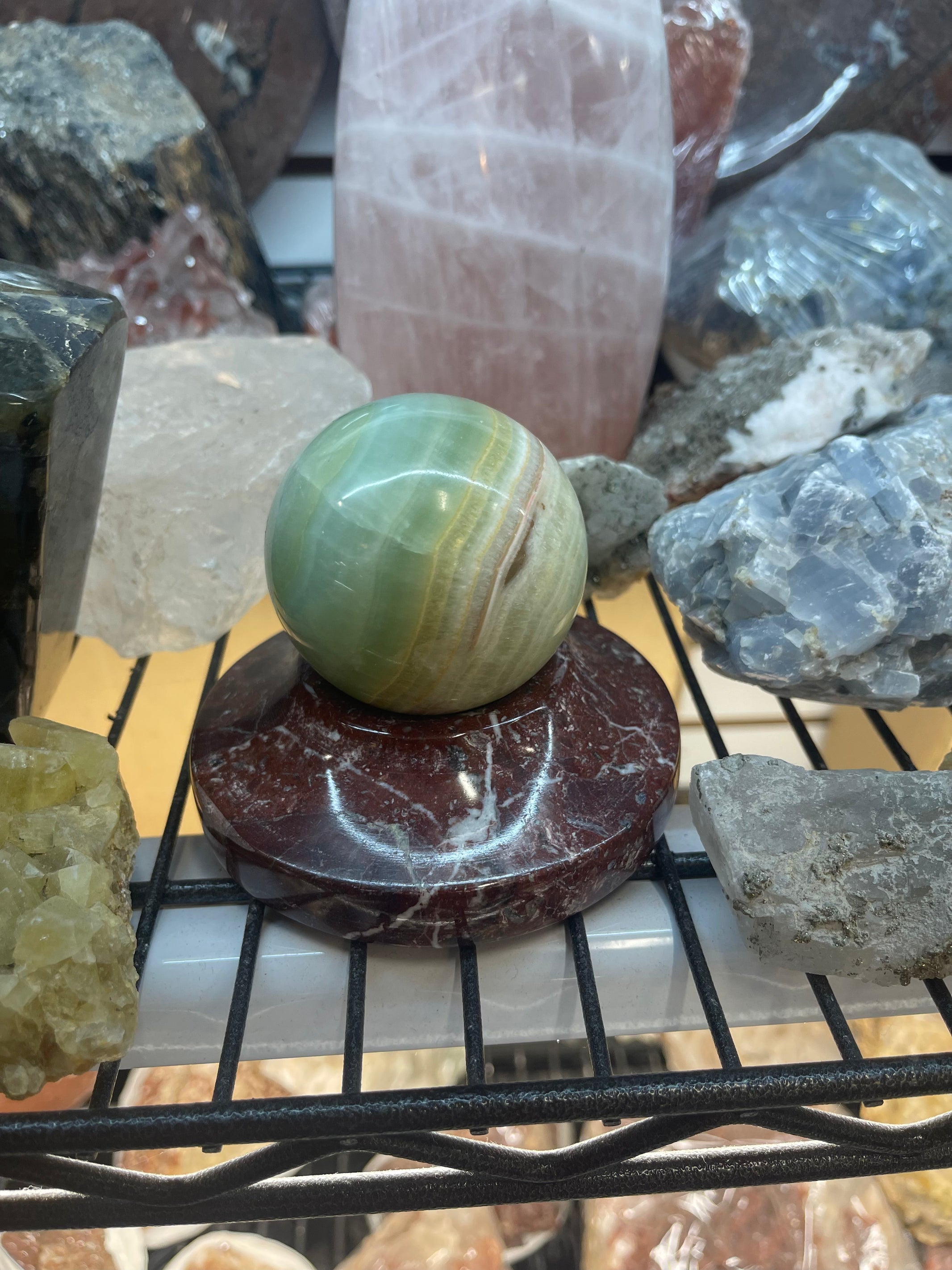 Green Fluorite Sphere (Large) - Incense Route