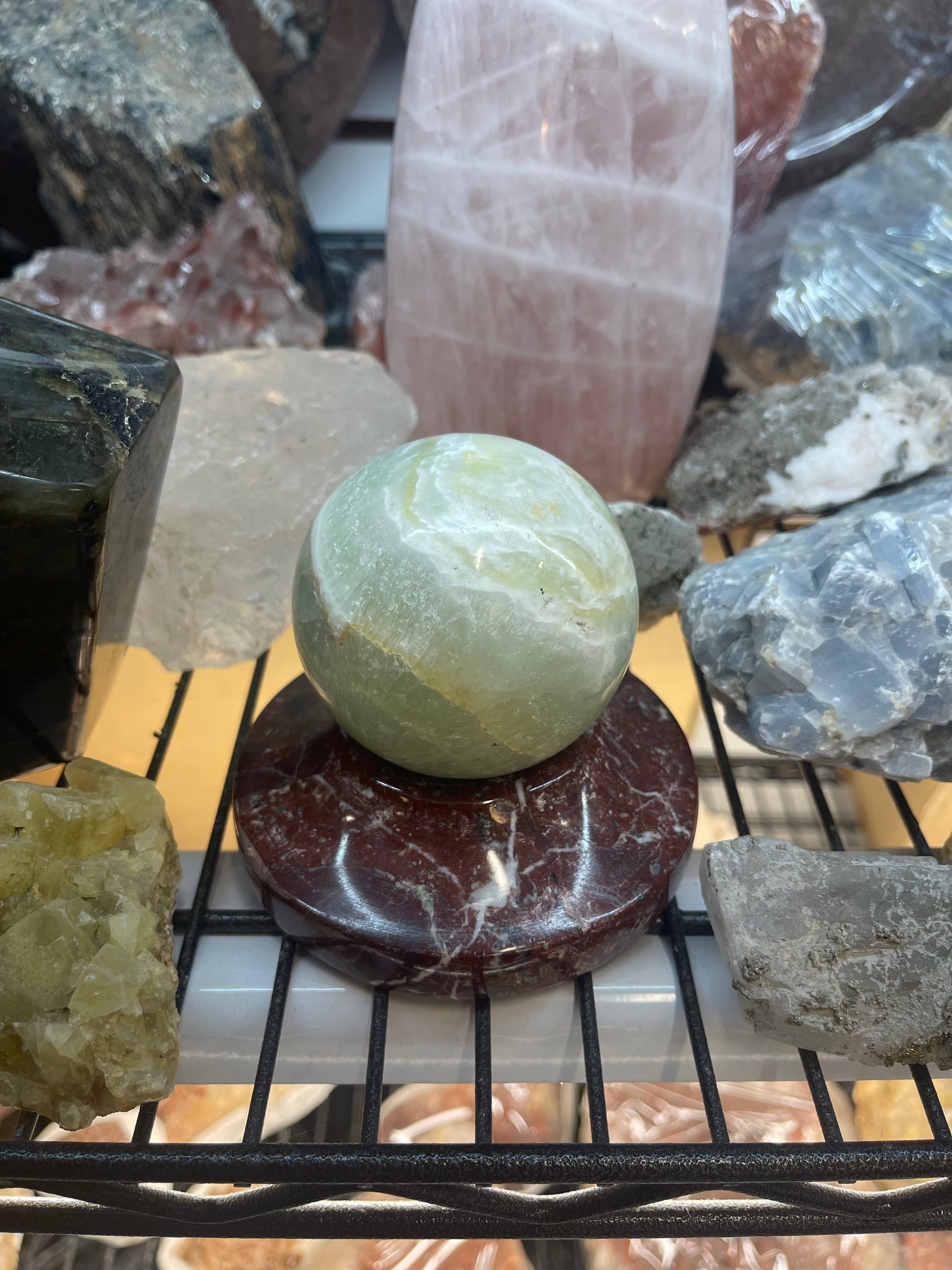 Green Fluorite Sphere (Medium) - Incense Route