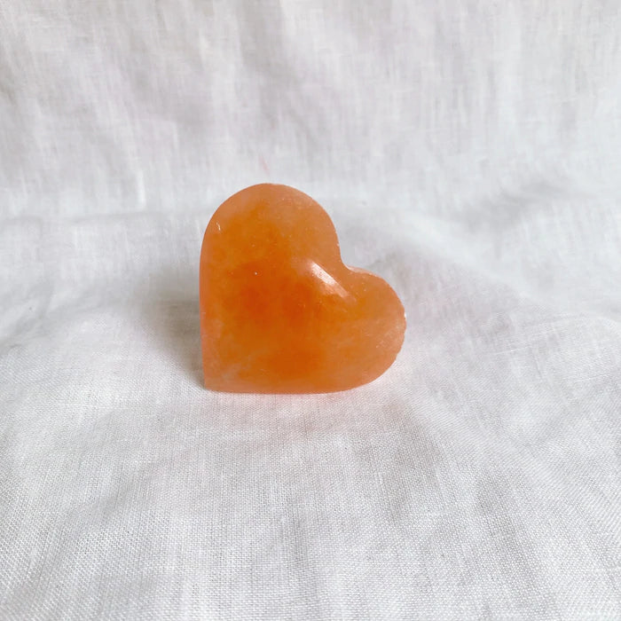 Peach Selenite Hearts - Incense Route