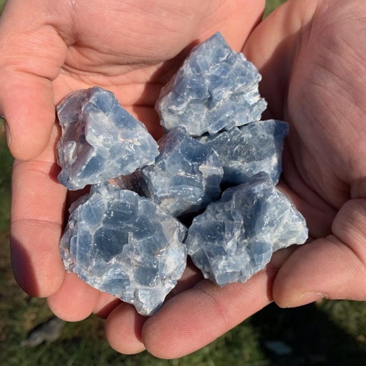 Raw Blue Calcite - Incense Route