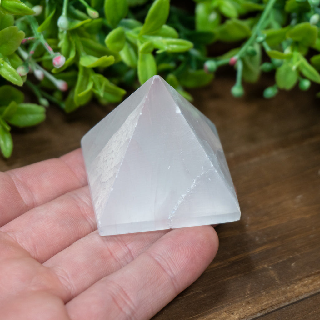 Selenite Pyramid (Small) - Incense Route